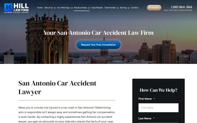 Hill Law Firm (Justin Hill)'s page as the assistant saw it