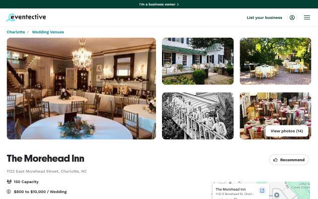 The Morehead Inn's page as the assistant saw it