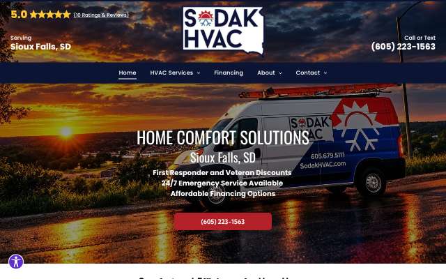 SoDak HVAC's page as the assistant saw it
