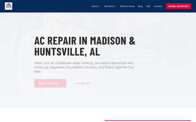 Pointer Heating & Air's page as the assistant saw it
