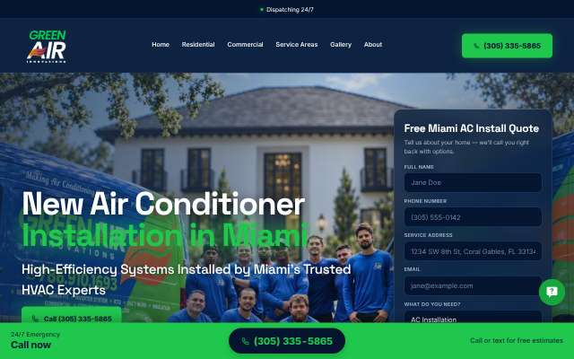 Green Air Innovations's page as the assistant saw it