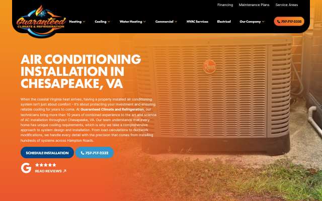 Guaranteed Climate and Refrigeration's page as the assistant saw it
