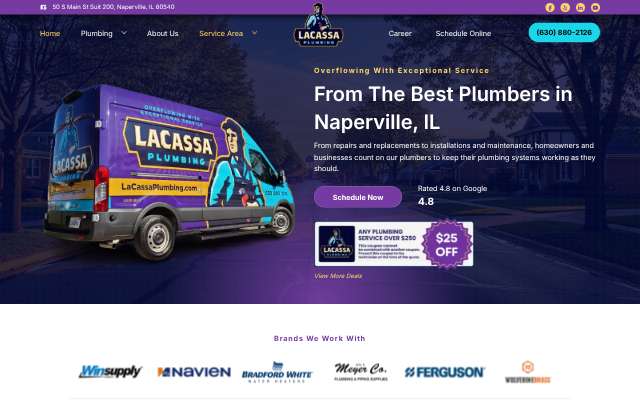 LaCassa Plumbing's page as the assistant saw it