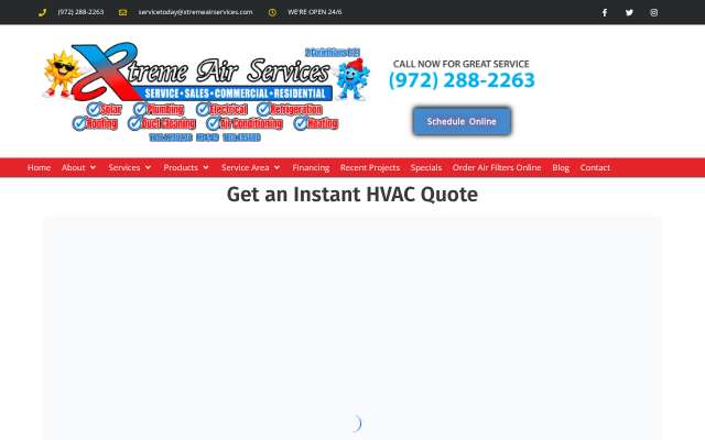 Xtreme Air Services's page as the assistant saw it