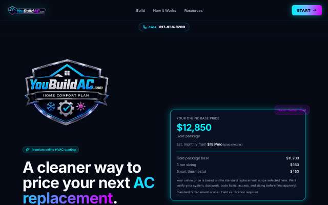 YouBuildAC's page as the assistant saw it