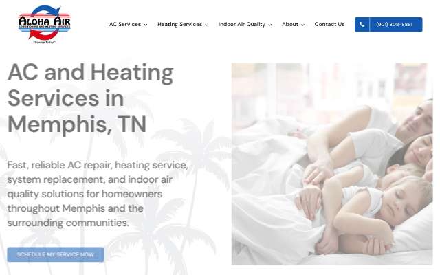 Aloha Air's page as the assistant saw it