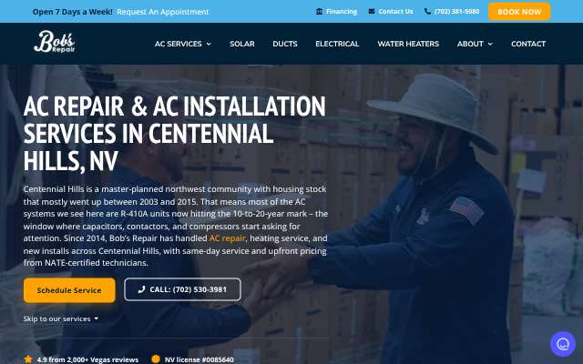 Bob's Repair's page as the assistant saw it