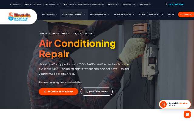 Einstein Air Services's page as the assistant saw it