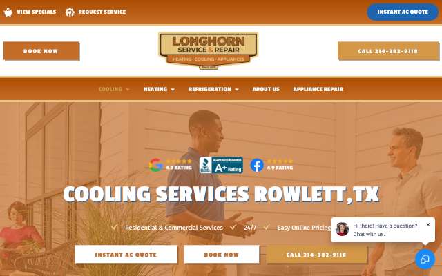 Longhorn Services's page as the assistant saw it