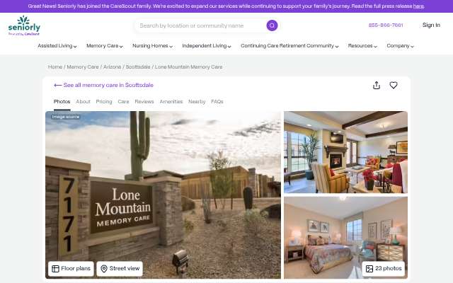 Page cited for Lone Mountain Memory Care (Spectrum Retirement)