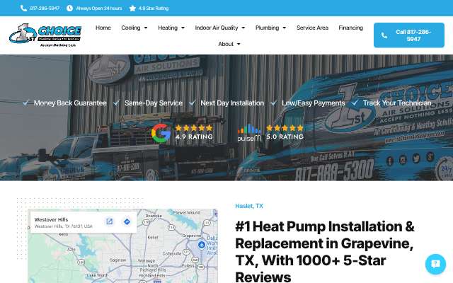 1st Choice Air Solutions's page as the assistant saw it