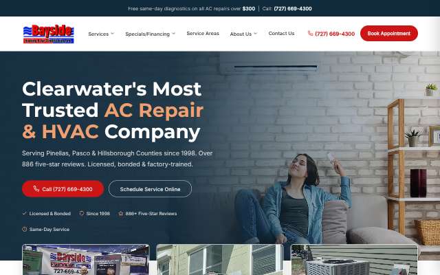 Bayside AC's page as the assistant saw it