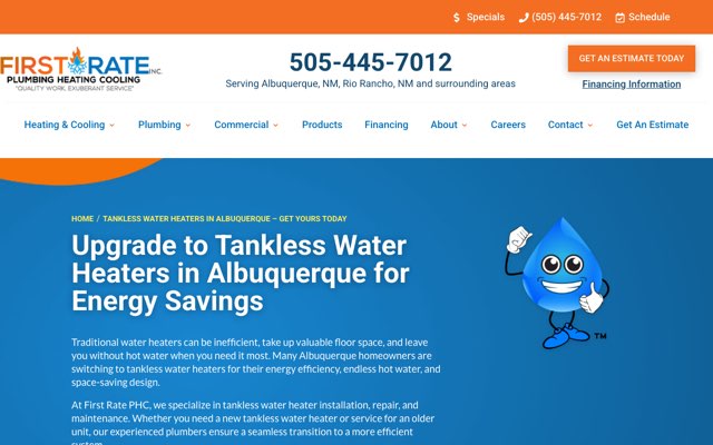 Page cited for First Rate Plumbing Heating and Cooling (First Rate PHC)
