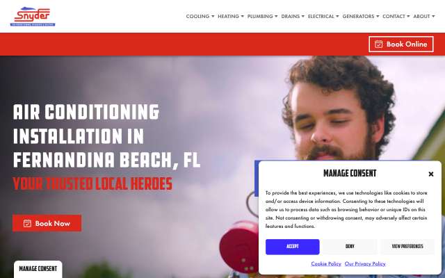 Snyder Air Conditioning Plumbing & Electric's page as the assistant saw it