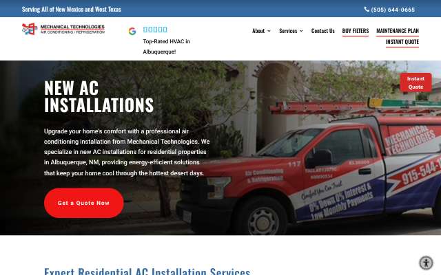 Mechanical Technologies's page as the assistant saw it