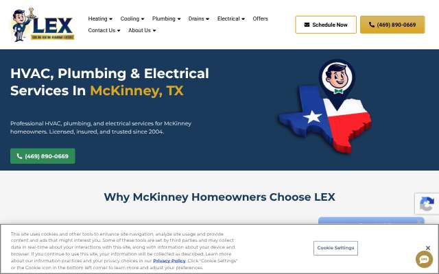 LEX Air Conditioning's page as the assistant saw it