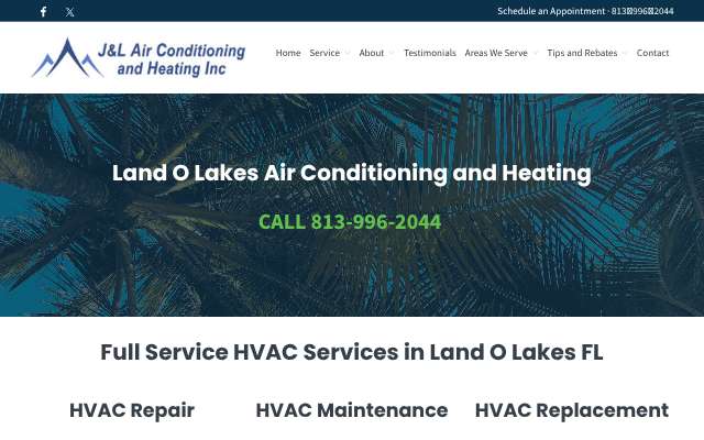 J & L Air Conditioning and Heating Inc's page as the assistant saw it