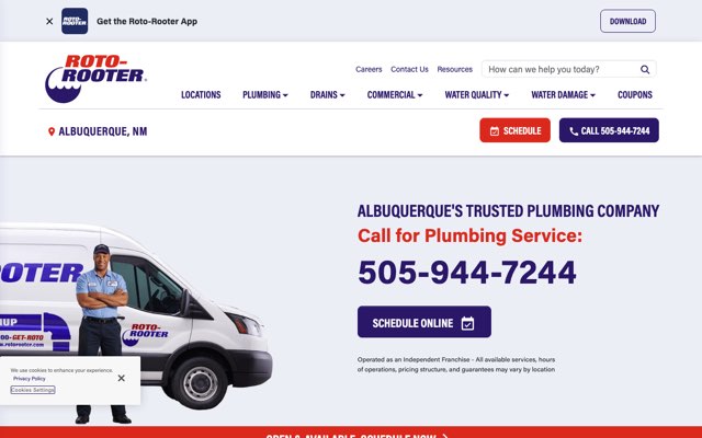 Page cited for Roto-Rooter Plumbing & Drain Service (Albuquerque)