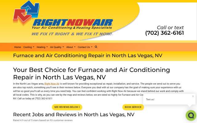 Right Now Air's page as the assistant saw it