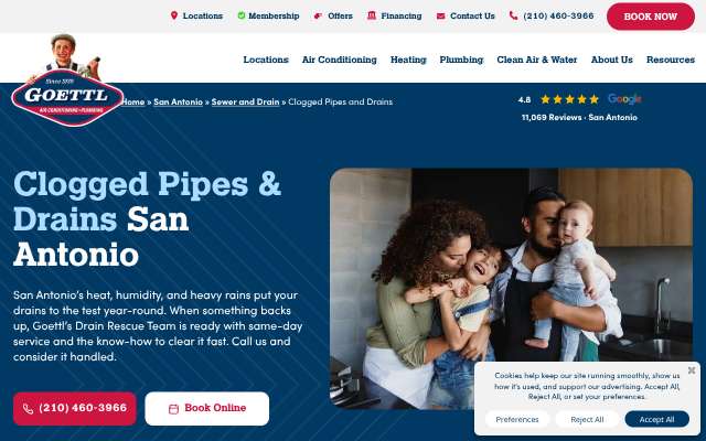 Goettl Air Conditioning and Plumbing's page as the assistant saw it