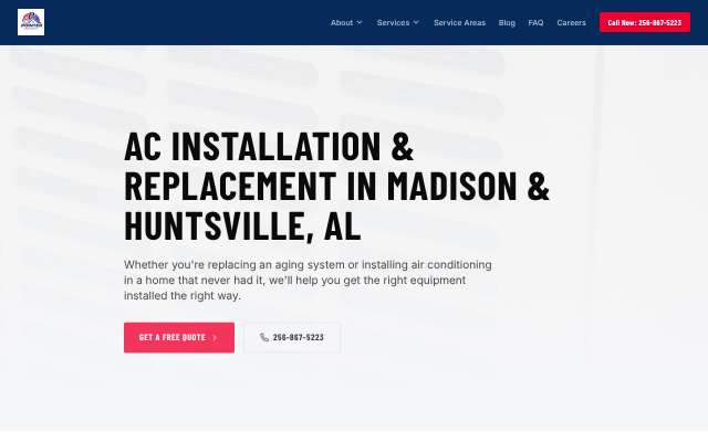 Pointer Heating & Air's page as the assistant saw it