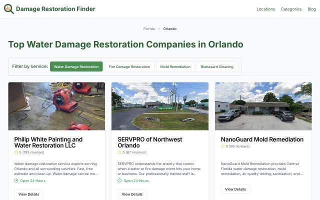 SERVPRO of South Orlando's page as the assistant saw it