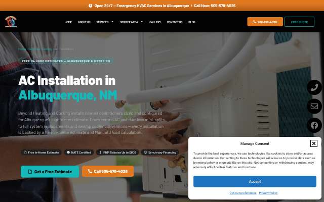 Beyond Heating and Cooling's page as the assistant saw it