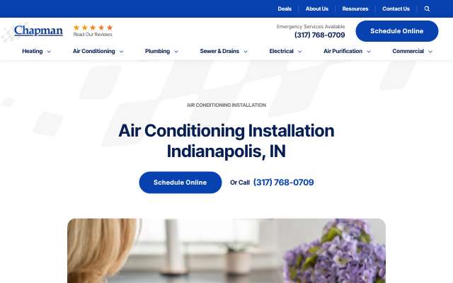 Chapman Heating, Air Conditioning, Plumbing & Electrical's page as the assistant saw it