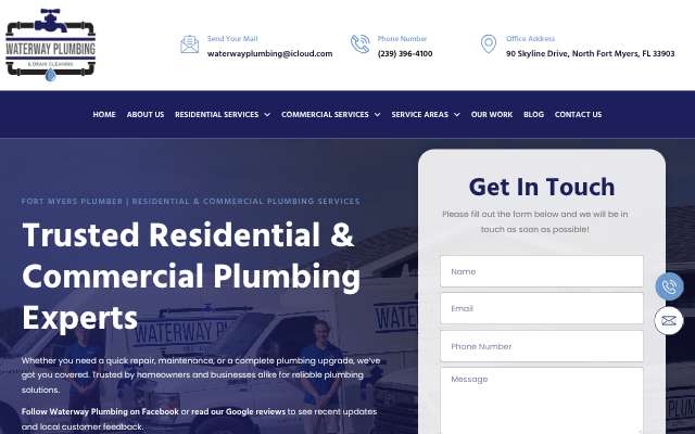 Page cited for Waterway Plumbing and Drain Cleaning