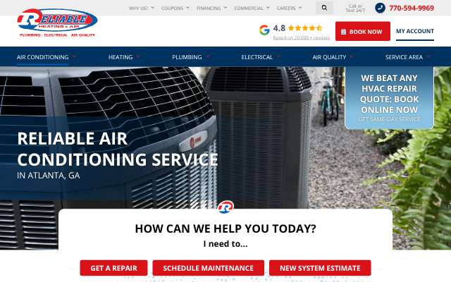 Page cited for Reliable Heating & Air, Plumbing and Electrical