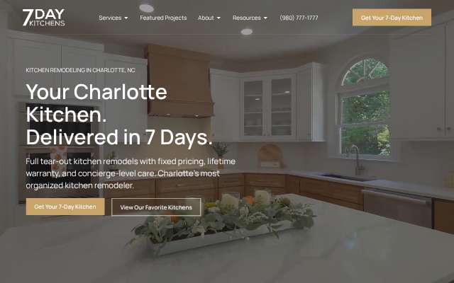 7 Day Kitchens's page as the assistant saw it