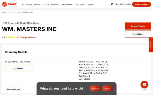 WM. Masters Inc's page as the assistant saw it
