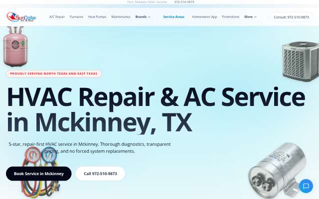 SunDollar A/C & Heat's page as the assistant saw it