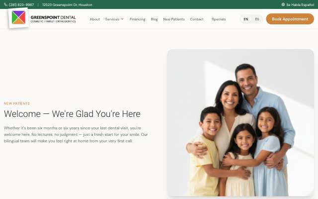 Greenspoint Dental's page as the assistant saw it