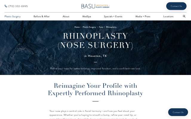 Page cited for Dr. Taylor DeBusk (Basu Aesthetics + Plastic Surgery)