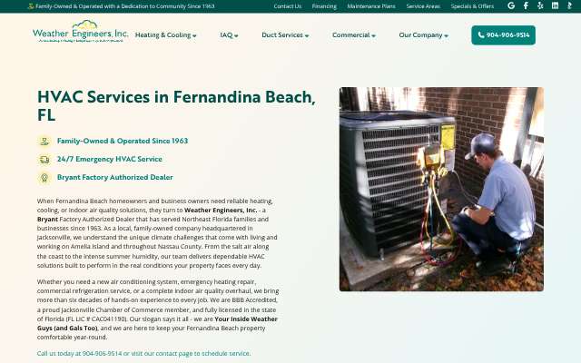 Weather Engineers's page as the assistant saw it