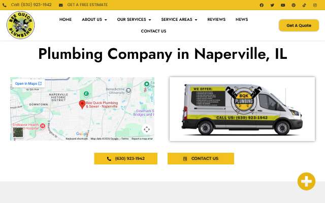 Bee Quick Plumbing & Sewer's page as the assistant saw it