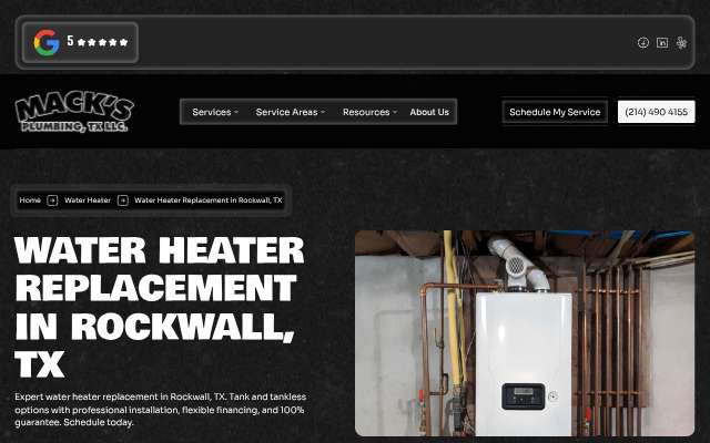 Mack's Plumbing's page as the assistant saw it