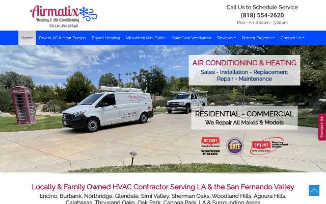 Airmatix, Inc.'s page as the assistant saw it