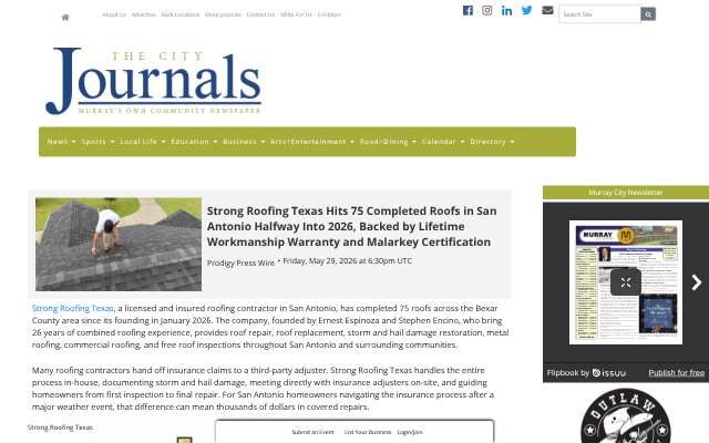 Strong Roofing Texas's page as the assistant saw it