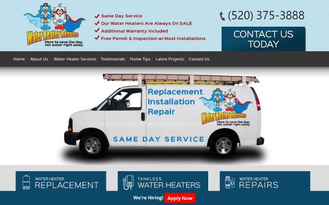 Page cited for Water Heater Heroes