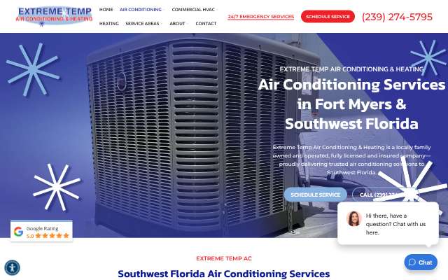 Extreme Temp Air Conditioning & Heating, Inc.'s page as the assistant saw it
