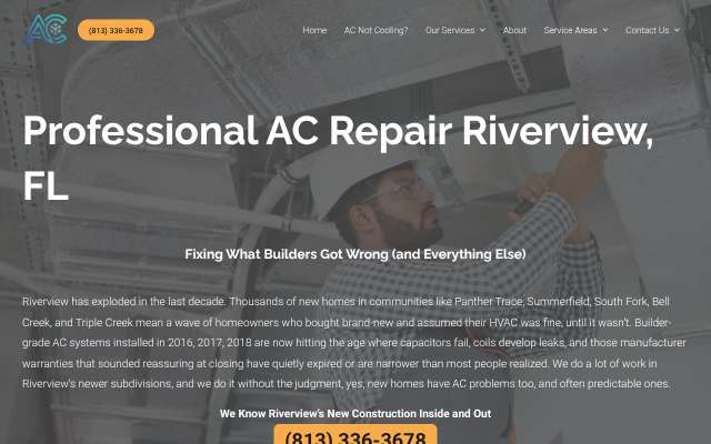 Unik AC Repair's page as the assistant saw it