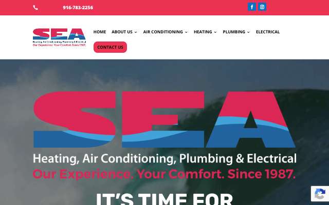 Sea Heating & Air Conditioning's page as the assistant saw it