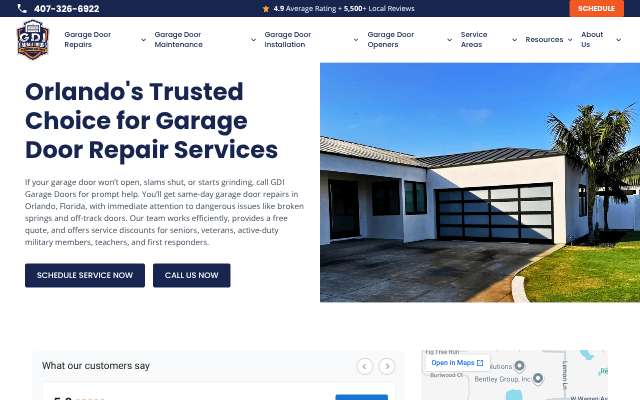 GDI Garage Doors's page as the assistant saw it
