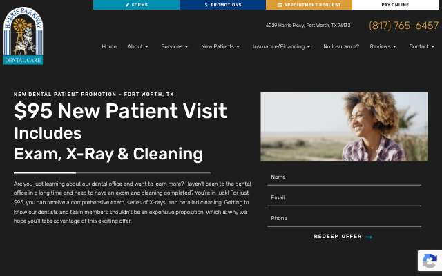 Page cited for Harris Parkway Dental Care (Dr. Brad McConnell, DDS), 6029 Harris Pkwy, Fort Worth, TX 76132