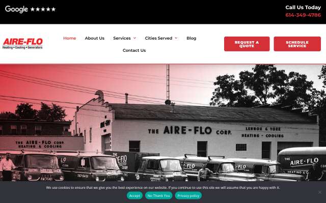 Aire-Flo Heating, Cooling & Generators's page as the assistant saw it