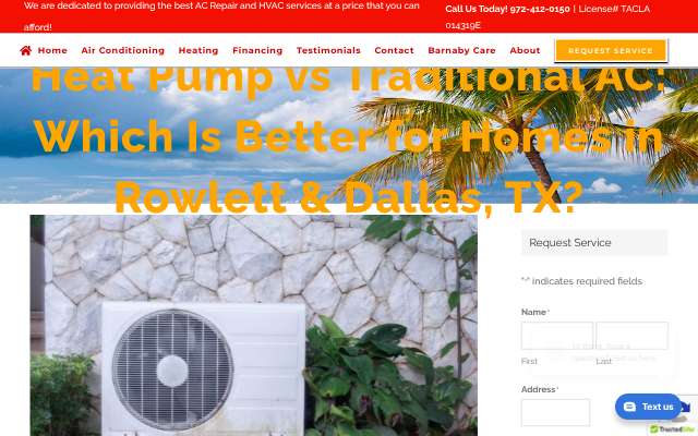 Barnaby Heating & Air's page as the assistant saw it