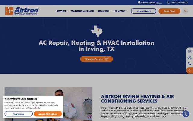 Airtron's page as the assistant saw it