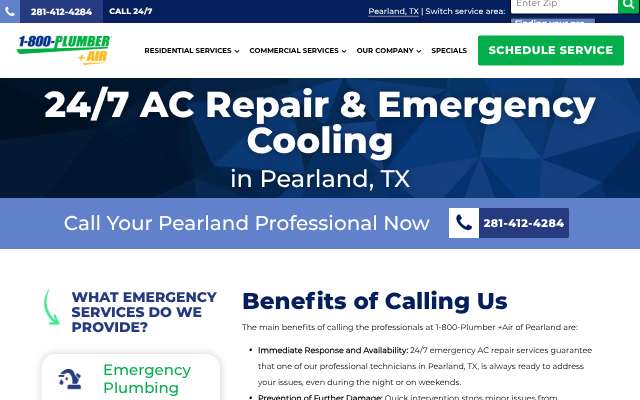 1-800 Plumber (1800plumber.com)'s page as the assistant saw it